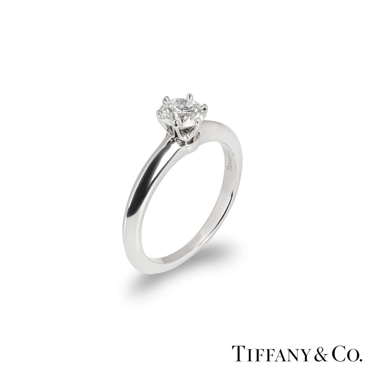 Tiffany & Co. Round Brilliant Cut Diamond Ring 0.58ct F/VS1 | Rich Diamonds